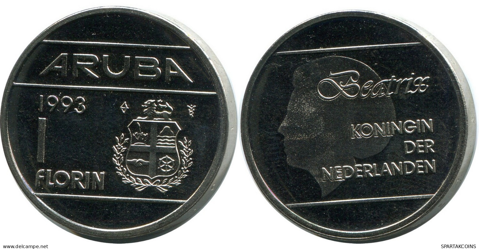 1 FLORIN 1993 ARUBA Moneda (From BU Mint Set) #AH024.E - Aruba