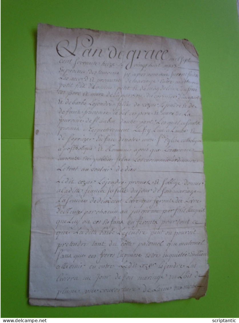 Contrat De Mariage 1773 - Saint Aubin De Gaillon - CORMIER - EURE - LEGENDRE - Manuscrits