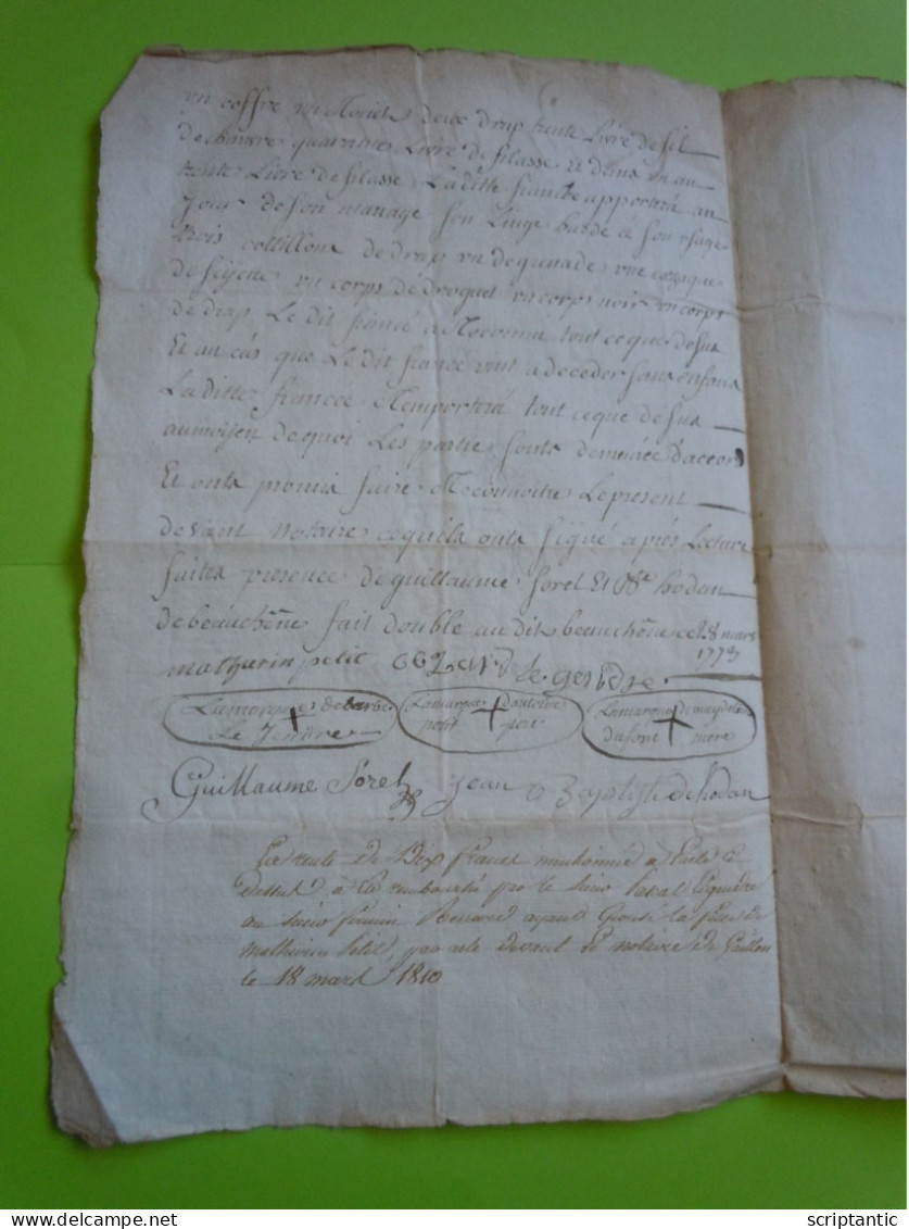 Contrat De Mariage 1773 - Saint Aubin De Gaillon - CORMIER - EURE - LEGENDRE - Manuscripts