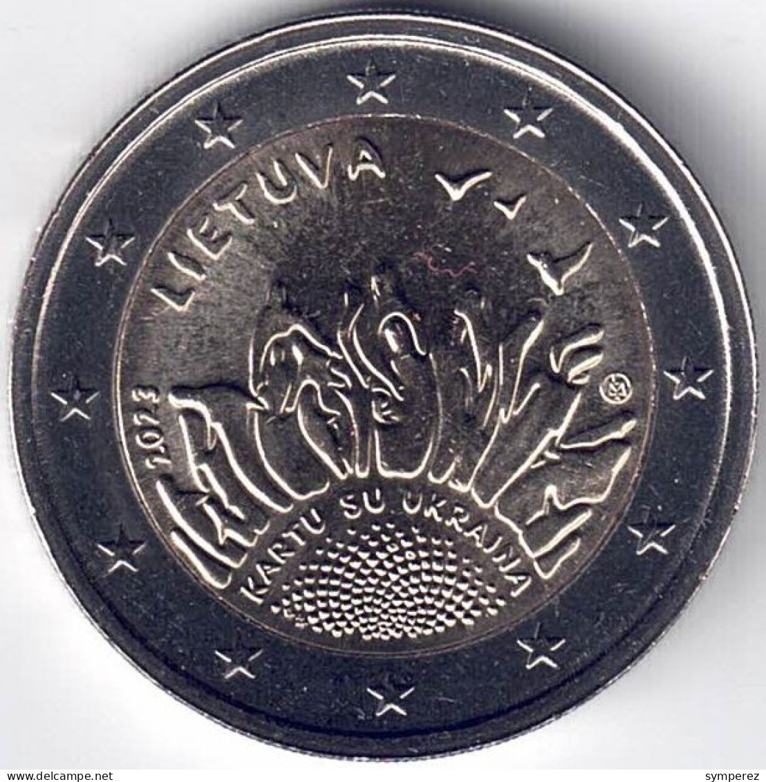 2 EUROS LITUANIA-2023-UCRANIA- - Lituania