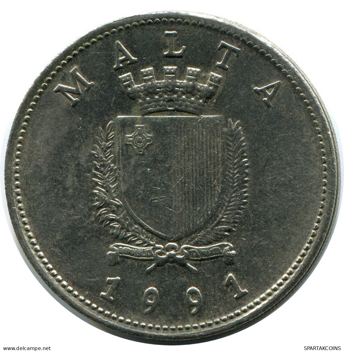 25 CENTS 1991 MALTA Münze #AZ292.D - Malte