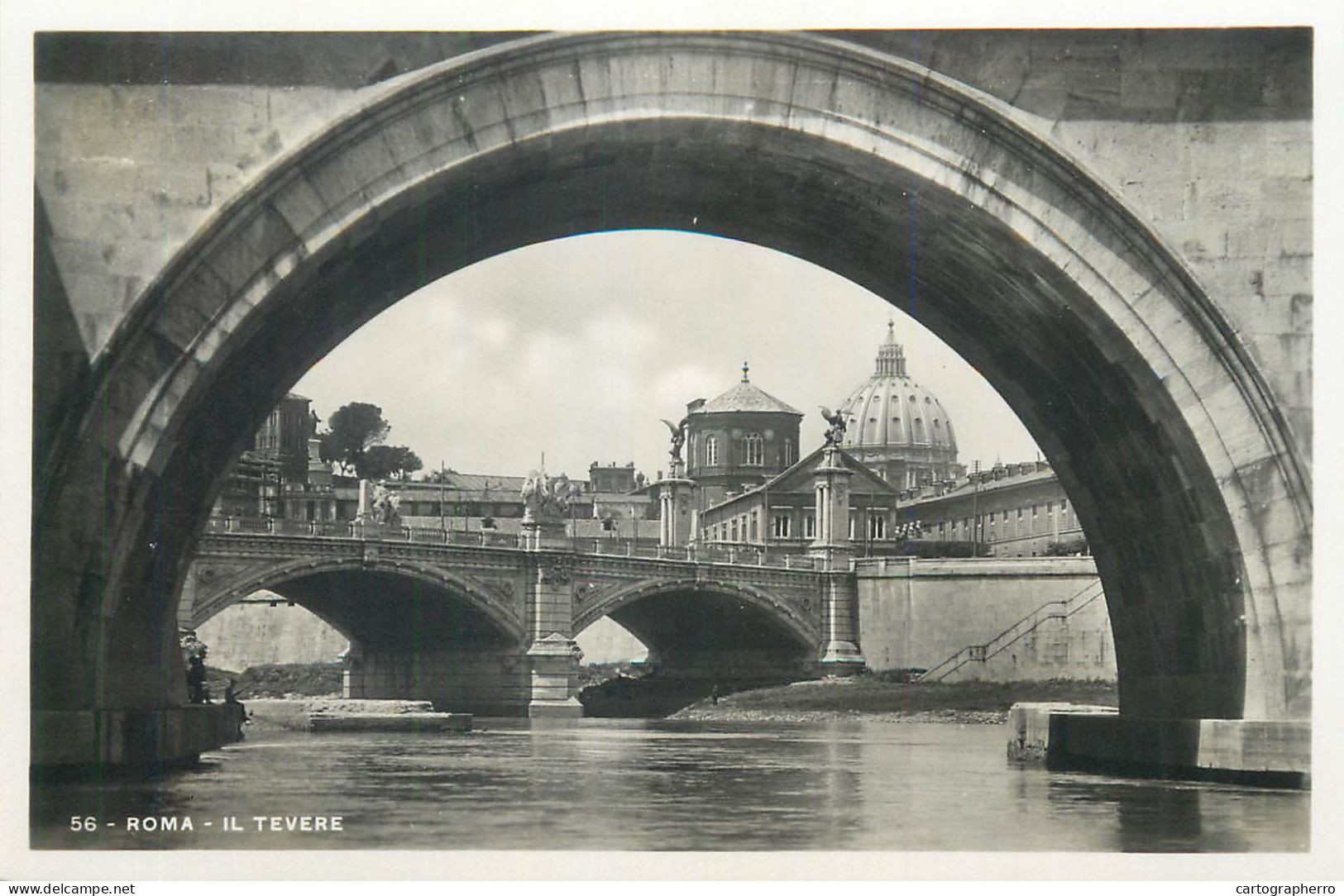 Italia Roma (Rome) Cartolina Postale Vera Fotografia E. Verdesi 1930`s Il Tevere - Altare Della Patria