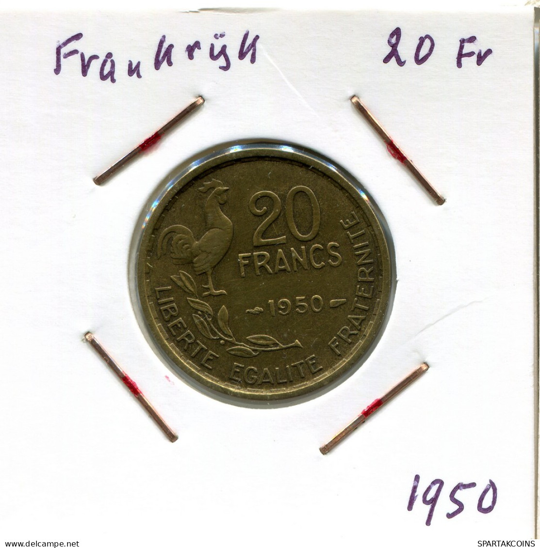 20 FRANCS 1950 FRANKREICH FRANCE Französisch Münze #AM679.D - 20 Francs