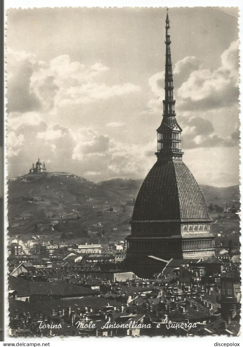 H3892 Torino - Mole Antonelliana E Superga - Panorama / Viaggiata 1952 - Mole Antonelliana