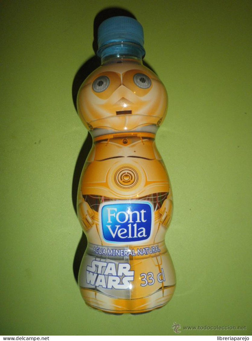 BOTELLA DE AGUA FONT VELLA STAR WARS C-3PO GUERRA DE LAS GALAXIAS NUEVA PRECINTADA - Otros & Sin Clasificación