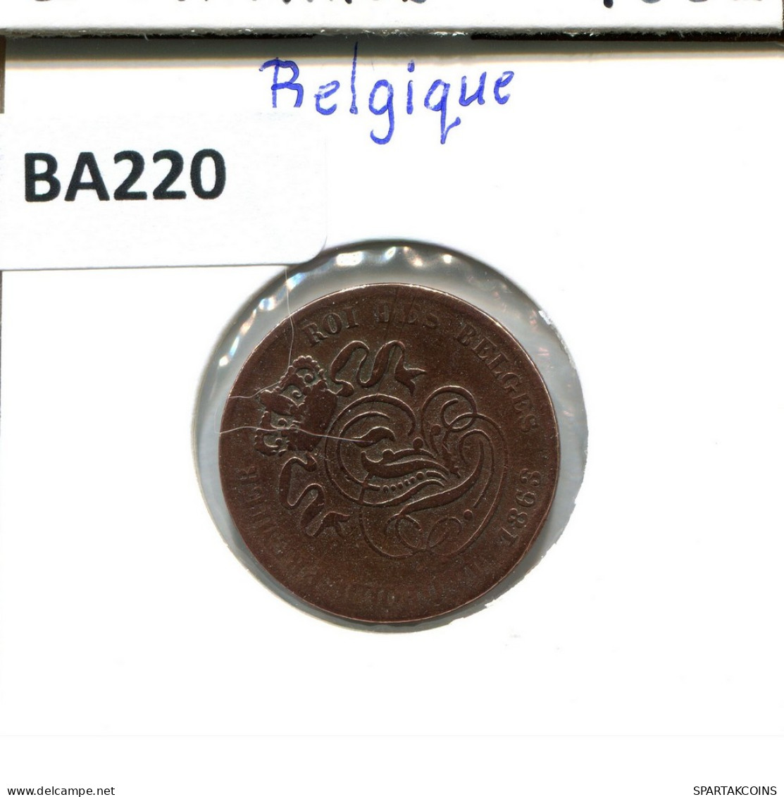 2 CENTIMES 1863 FRENCH Text BELGIQUE BELGIUM Pièce #BA220.F - 2 Cents