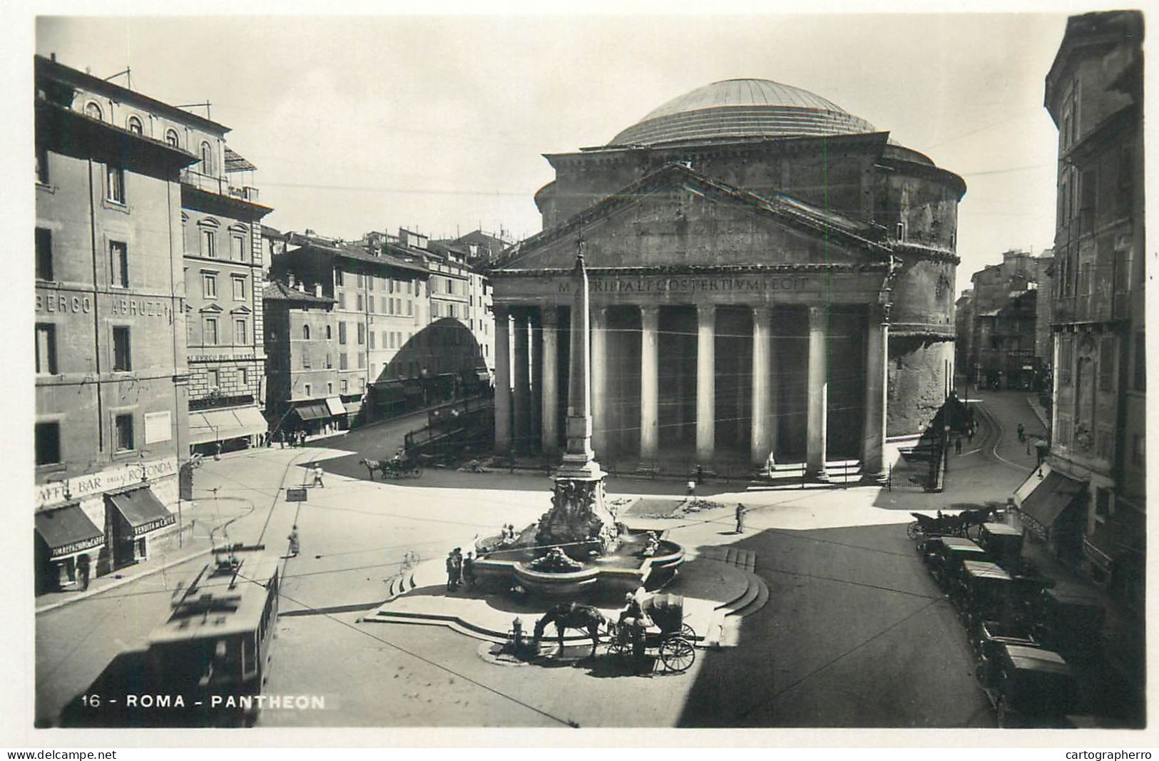 Italia Roma (Rome) Cartolina Postale Vera Fotografia E. Verdesi 1930`s Pantheon - Panteón