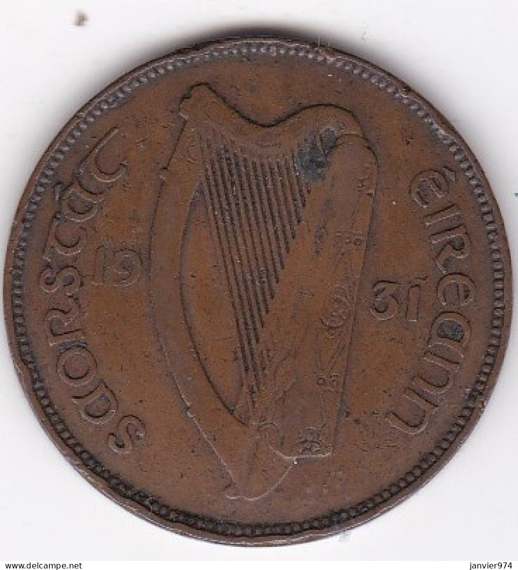 Irlande 1 Pingin 1931, En Bronze, KM# 3 - Irland