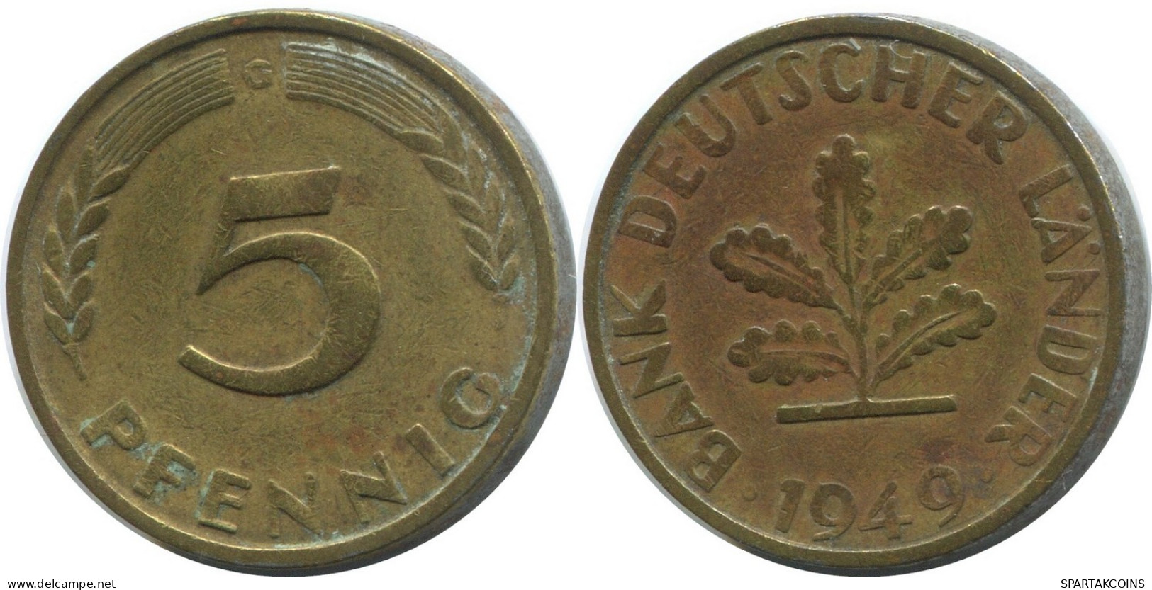 5 PFENNIG 1949 C BRD DEUTSCHLAND Münze GERMANY #AD871.9.D - 5 Pfennig