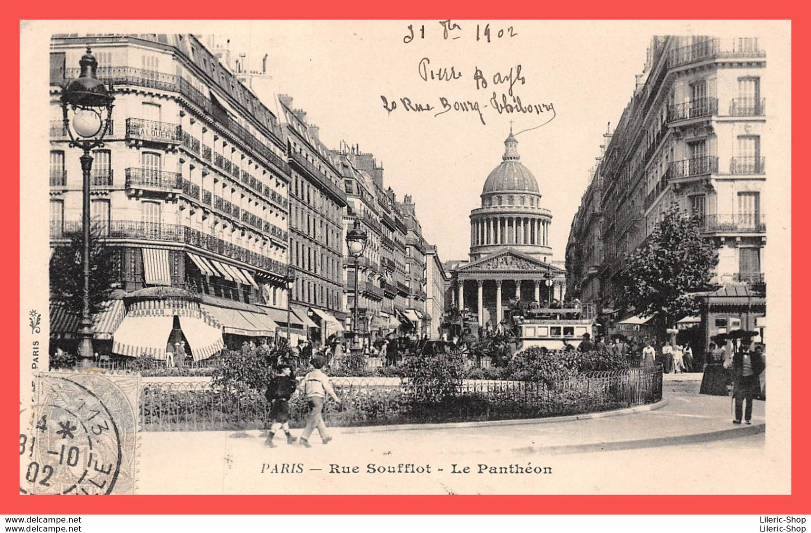 PARIS (75) Cpa Précurseur 1902 Rue Soufflot Et Le Panthéon B. F., éditeur à Paris.  - District 05