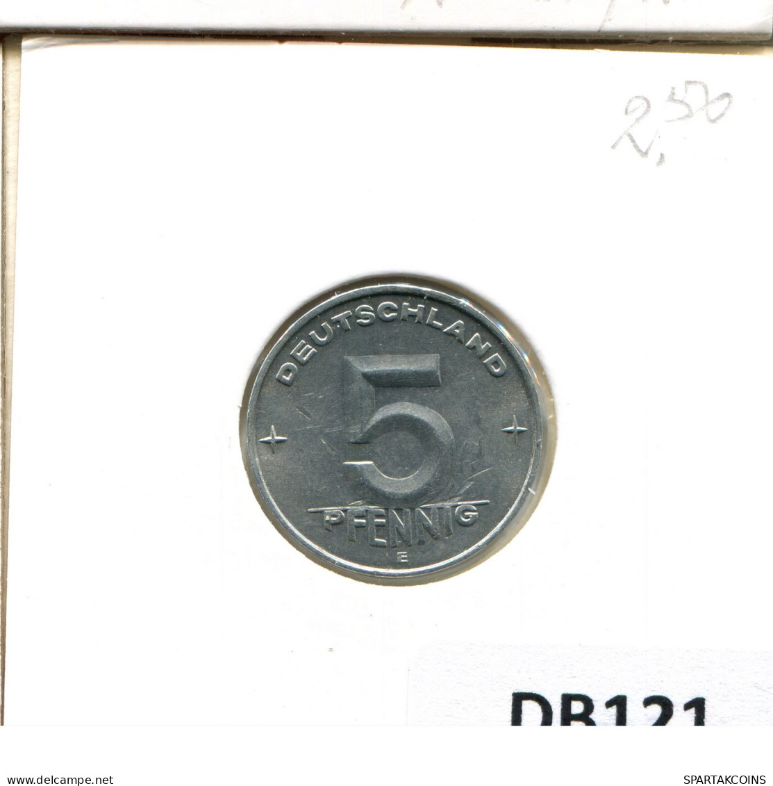 5 PFENNIG 1952 A DDR EAST GERMANY Coin #DB121.U - 5 Pfennig