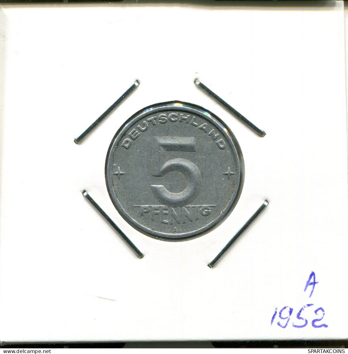 5 PFENNIG 1952 DDR EAST GERMANY Coin #AR755.U - 5 Pfennig