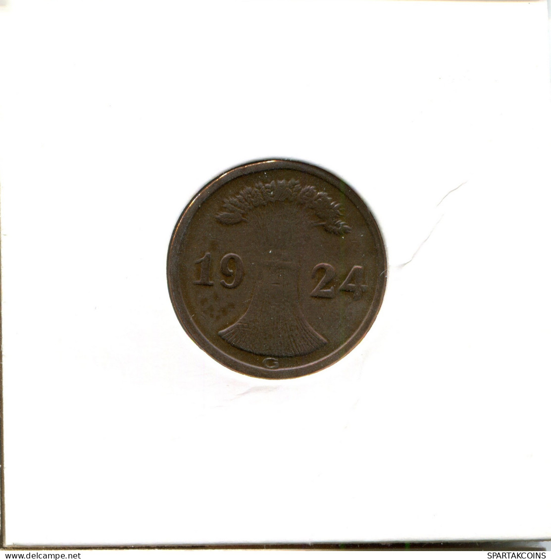 2 RENTENPFENNIG 1924 G GERMANY Coin #DA471.2.U - 2 Renten- & 2 Reichspfennig