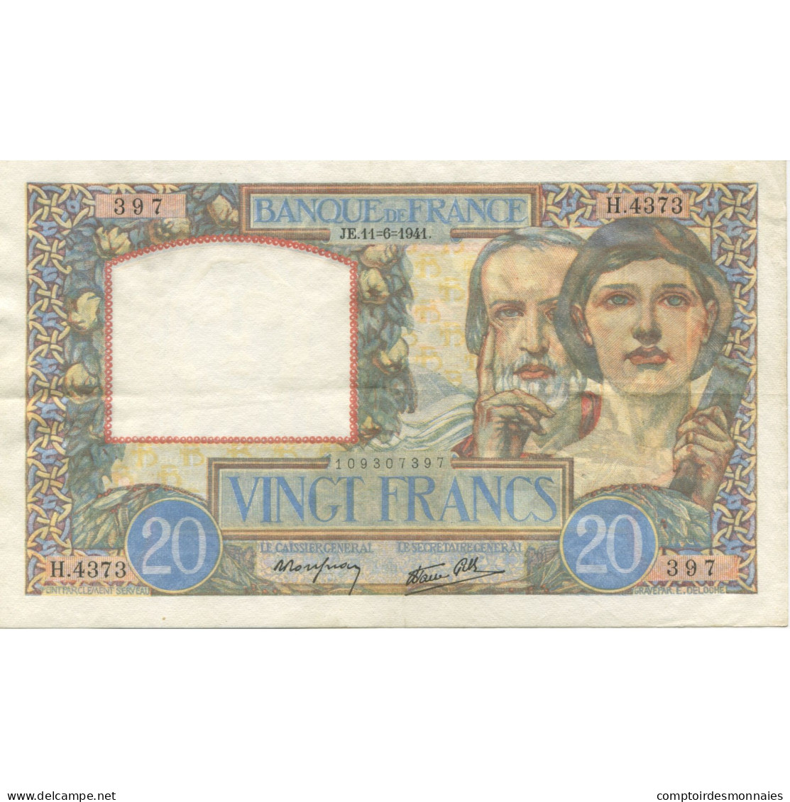 France, 20 Francs, Science Et Travail, 1941, H.4373, SUP, Fayette:12.15, KM:92b - 20 F 1939-1942 ''Science Et Travail''