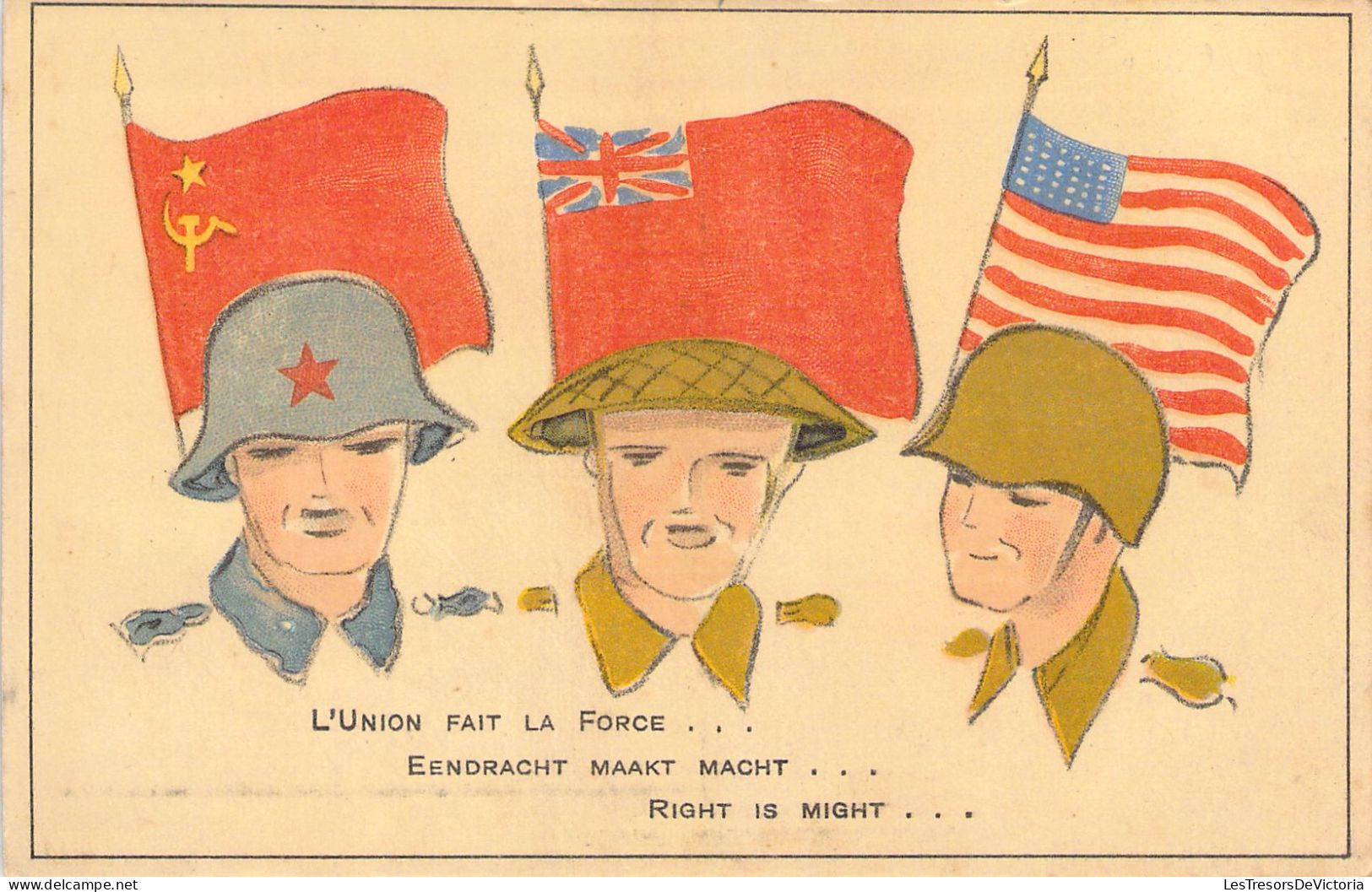 MILITARIA - Patriotique - L'Union Fait La Force - Drapeau - Carte Postale Ancienne - Patriotiques