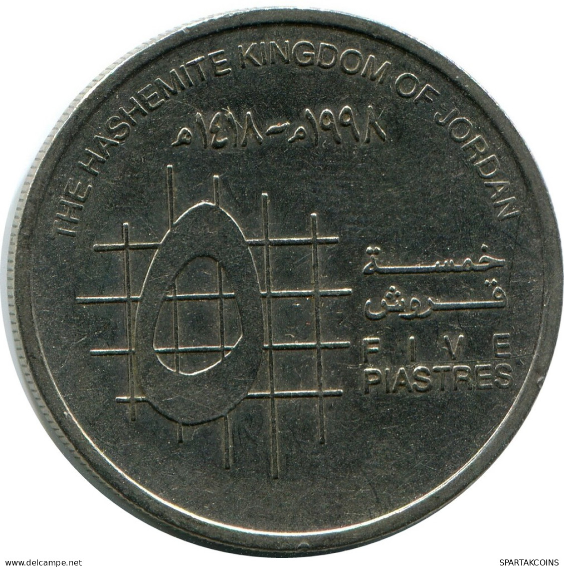 5 PIASTRES 1998 JORDAN Münze #AP401.D - Jordan