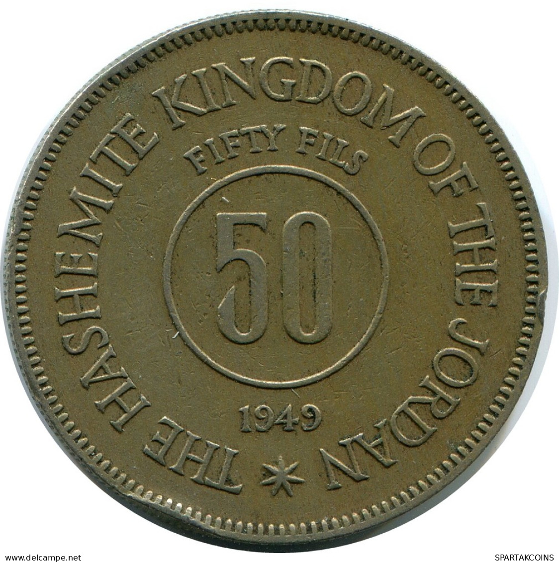50 FILS 1949 JORDAN Coin Abdullah I #AH769.U - Jordanien