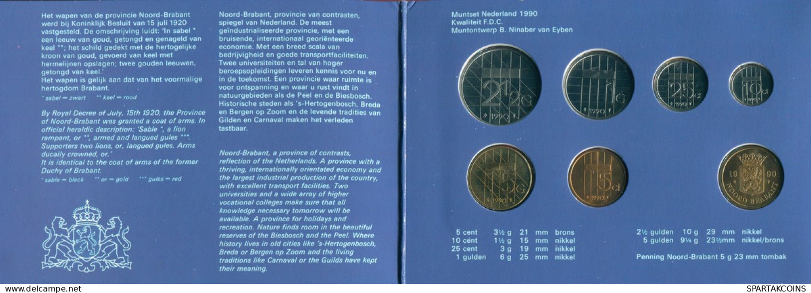 NEERLANDÉS NETHERLANDS 1990 MINT SET 6 Moneda + MEDAL #SET1109.7.E - [Sets Sin Usar &  Sets De Prueba