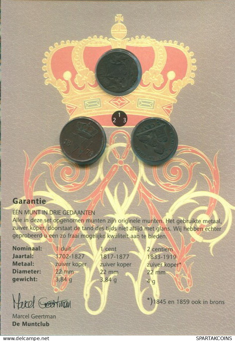 NEERLANDÉS NETHERLANDS 1790/1876/1864 SET 3 Moneda #SET1059.7.E - [Sets Sin Usar &  Sets De Prueba