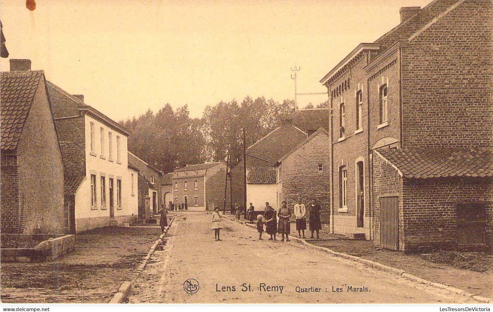 BELGIQUE - LENS ST REMY - Quartier Les Marais - Carte Postale Ancienne - Andere & Zonder Classificatie