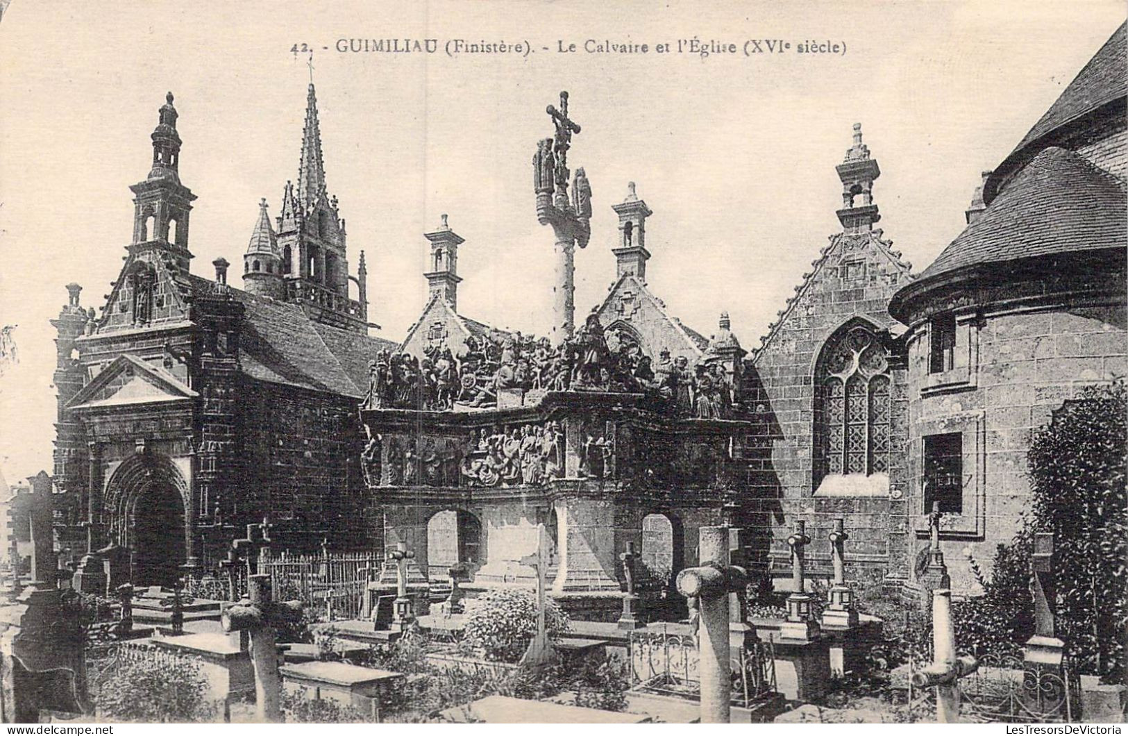 FRANCE - 29 - Guimiliau - Le Calvaire Et L'Eglise - Carte Postale Ancienne - Guimiliau