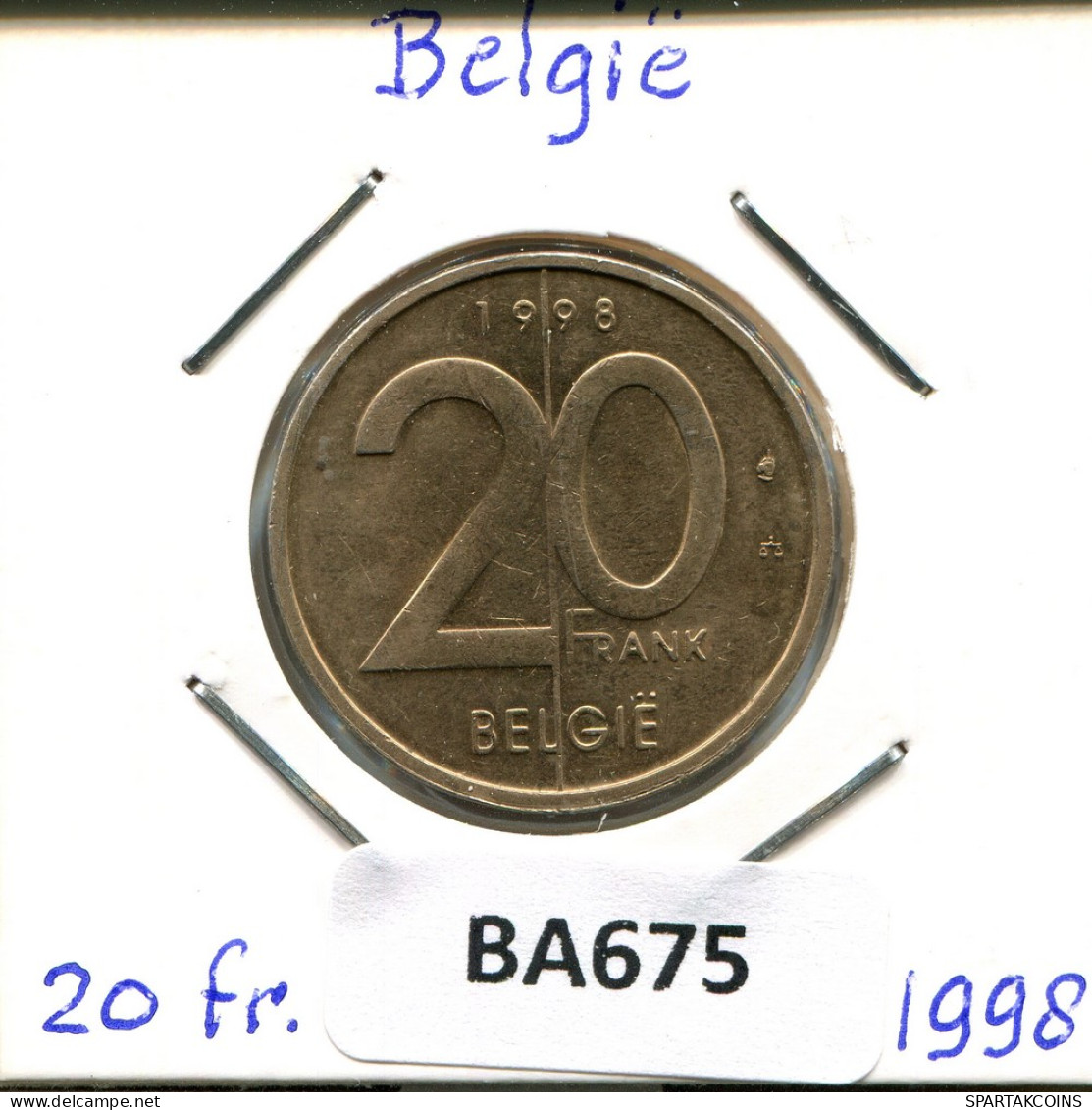20 FRANCS 1998 DUTCH Text BELGIEN BELGIUM Münze #BA675.D - 20 Francs