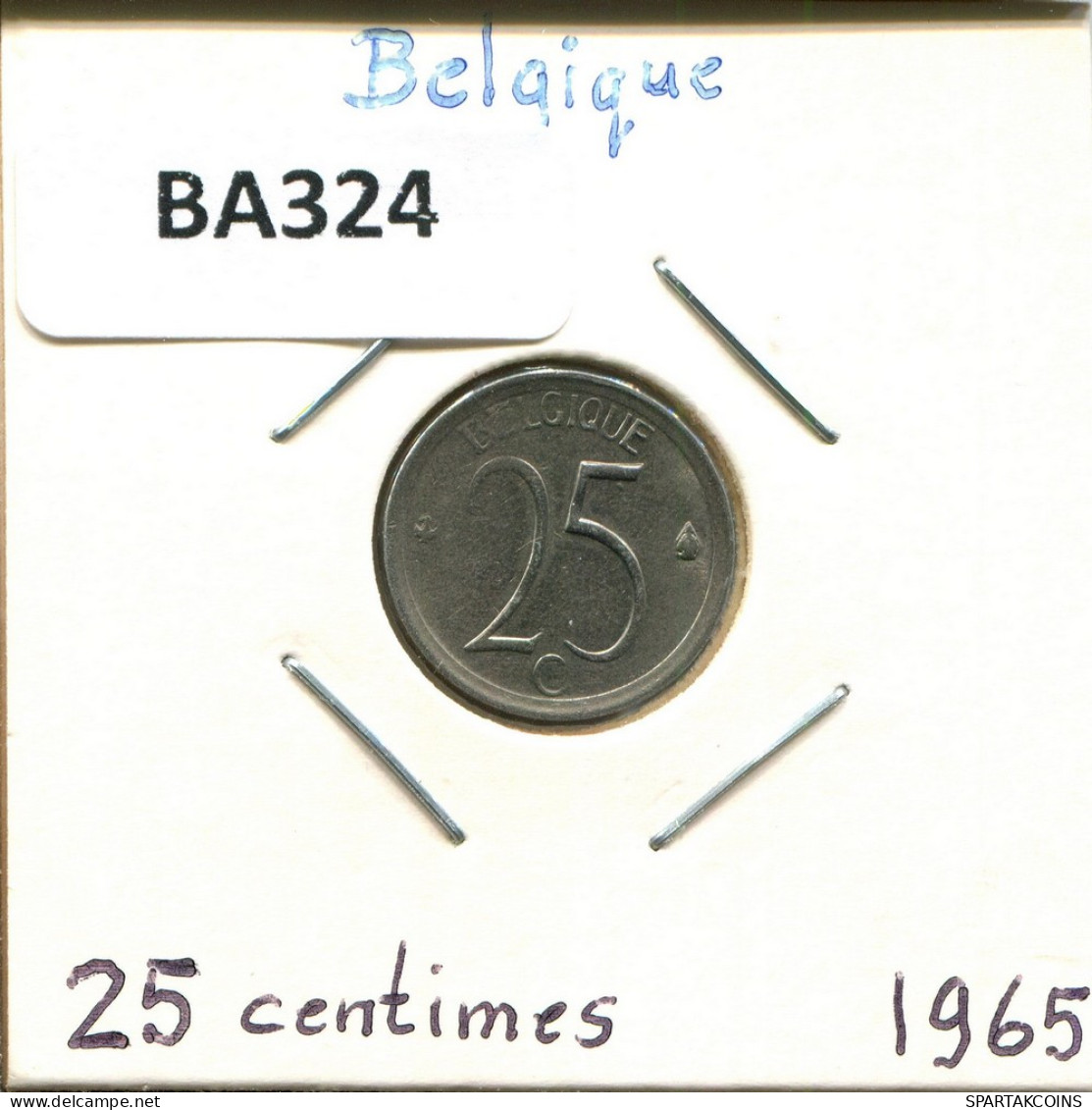 25 CENTIMES 1965 FRENCH Text BELGIUM Coin #BA324.U - 25 Cent