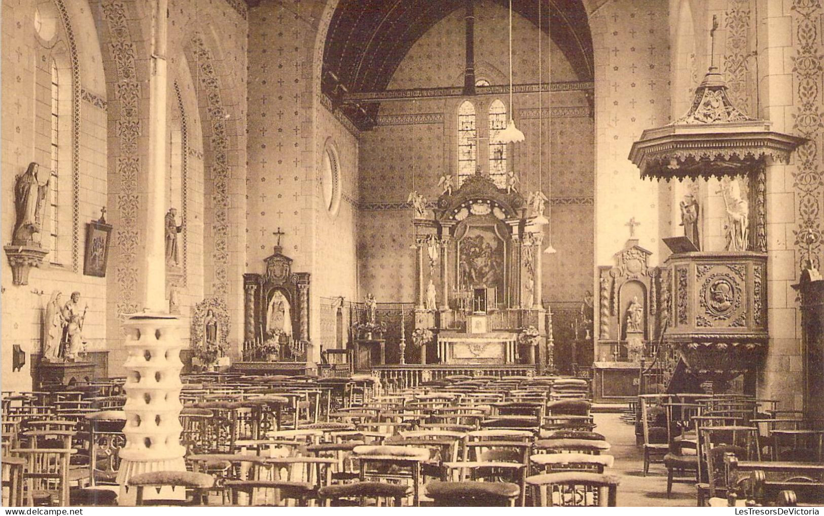 BELGIQUE - LENS ST REMY - Intérieur De L'église - Carte Postale Ancienne - Other & Unclassified