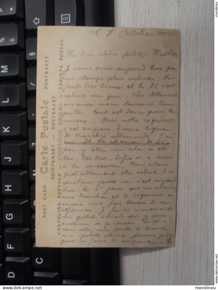 Cpa  BEUZEC Roche De Castel-ar-Cos 1915 Correspondance Poilu, Du Front - Beuzec-Cap-Sizun