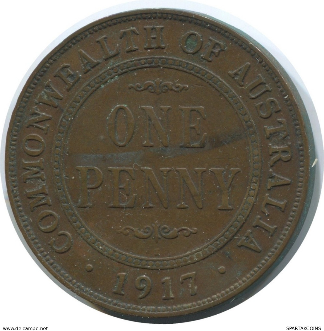 1 PENNI 1917 AUSTRALIE AUSTRALIA Pièce #AE778.16.F - Penny