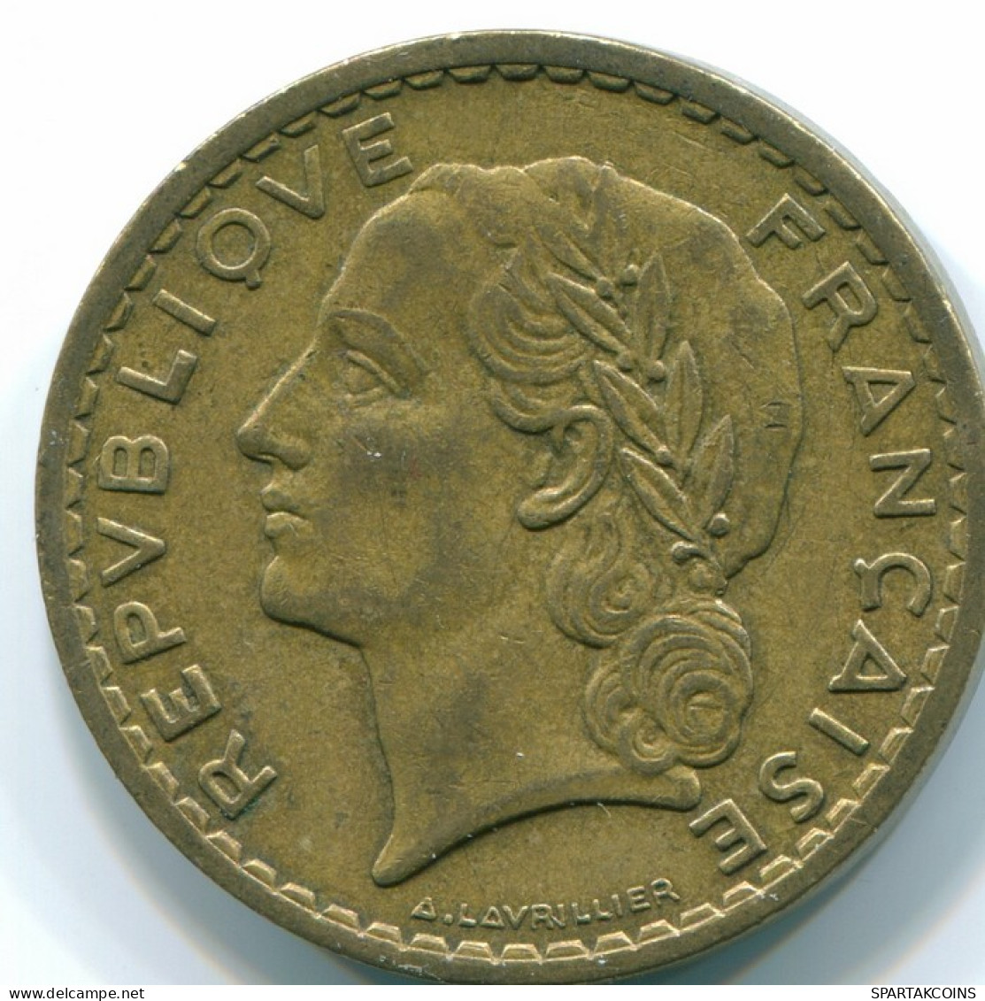 5 FRANCS 1945 FRANCE Pièce COLONIAL FOR USE IN AFRICA Lavrillier XF #FR1021.28.F - 5 Francs