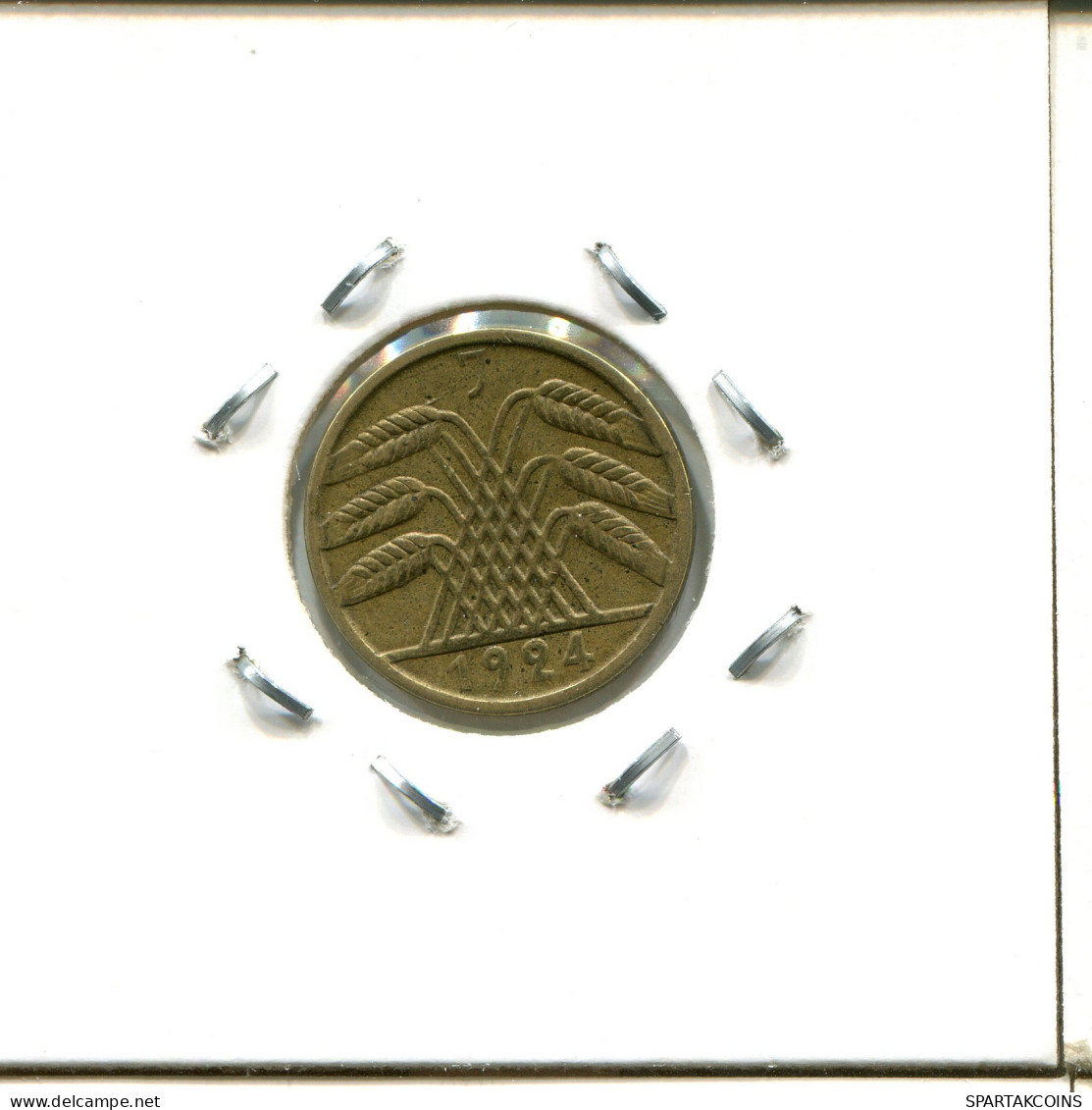 5 REICHSPFENNIG 1924 J GERMANY Coin #DA482.2.U - 5 Rentenpfennig & 5 Reichspfennig