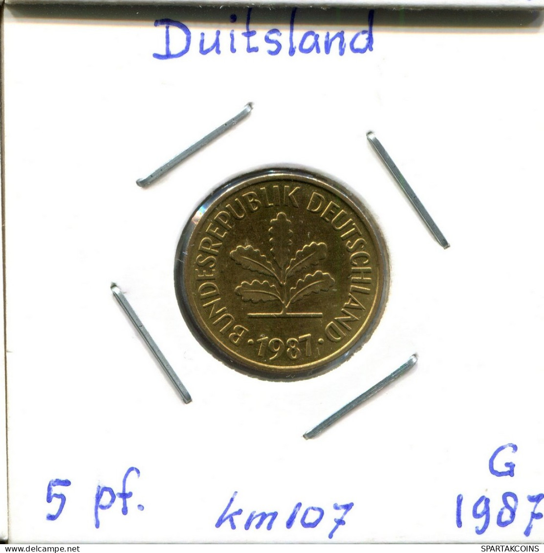 5 PFENNIG 1987 G BRD DEUTSCHLAND Münze GERMANY #DC447.D - 5 Pfennig