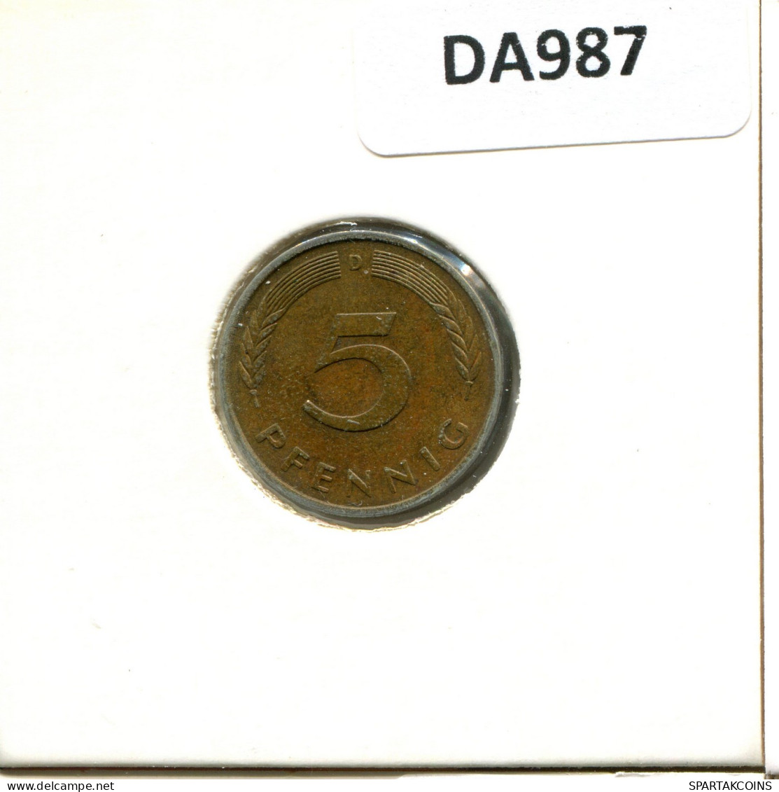 5 PFENNIG 1978 D WEST & UNIFIED GERMANY Coin #DA987.U - 5 Pfennig