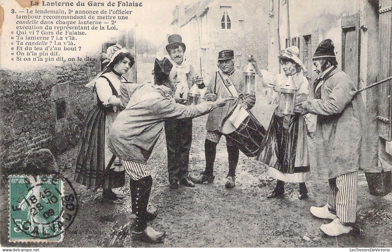 FOLKLORE - La Lanterne Du Gars De Falaise - Tambour - Carte Postale Ancienne - Trachten