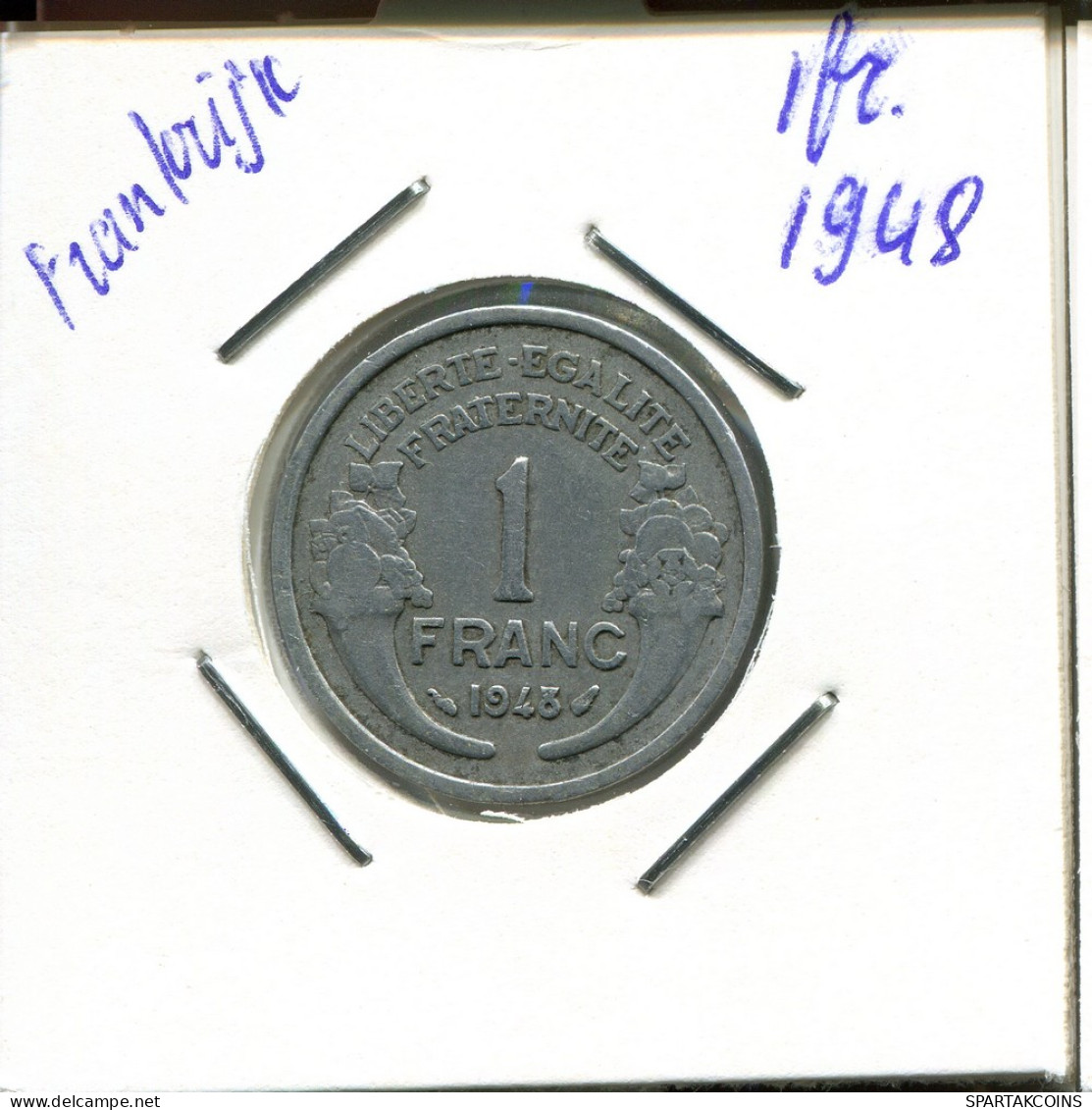 1 FRANC 1948 FRANKREICH FRANCE Französisch Münze #AN944.D - 1 Franc