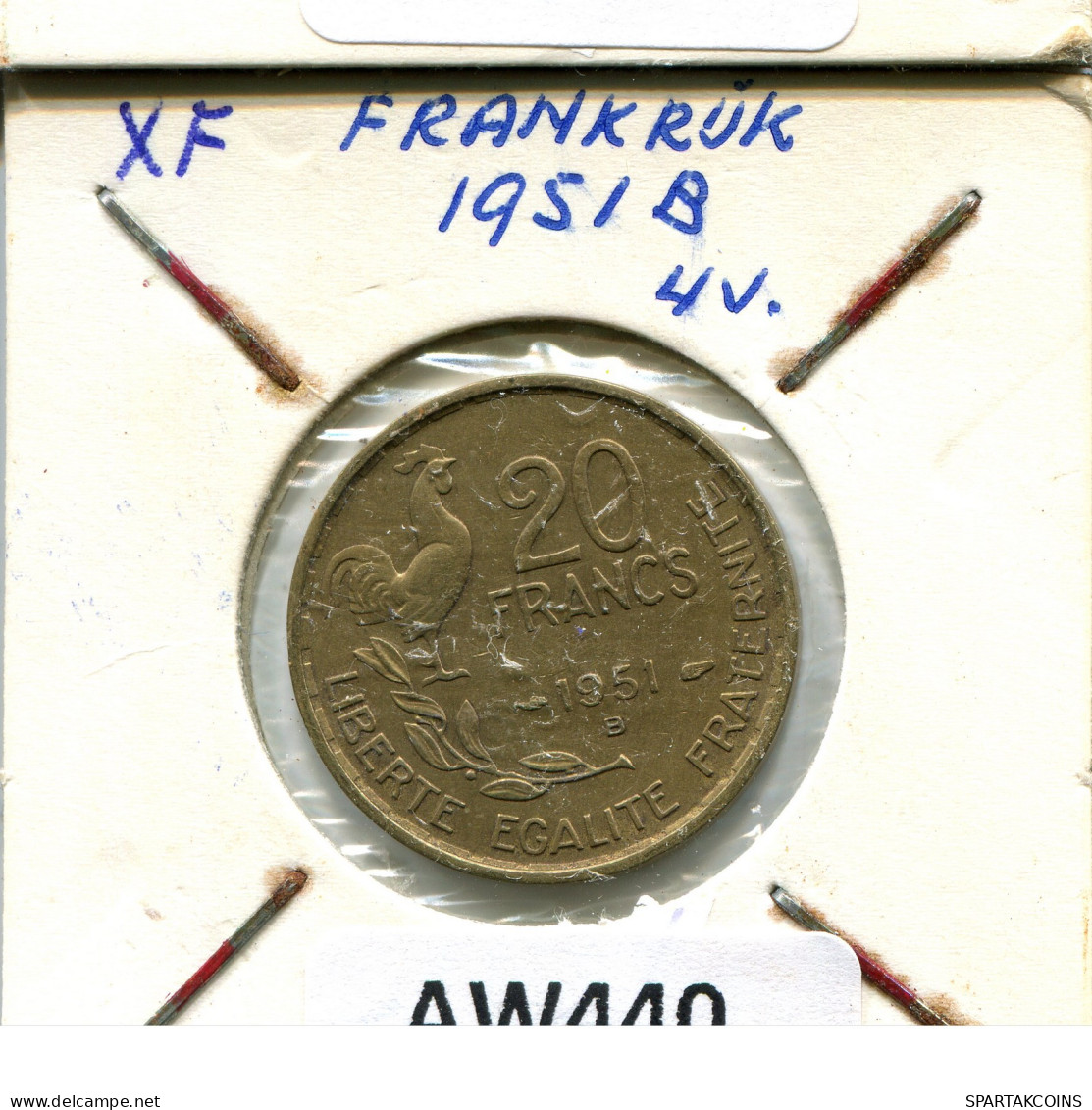 20 FRANCS 1951 B FRANKREICH FRANCE Französisch Münze #AW440.D - 20 Francs