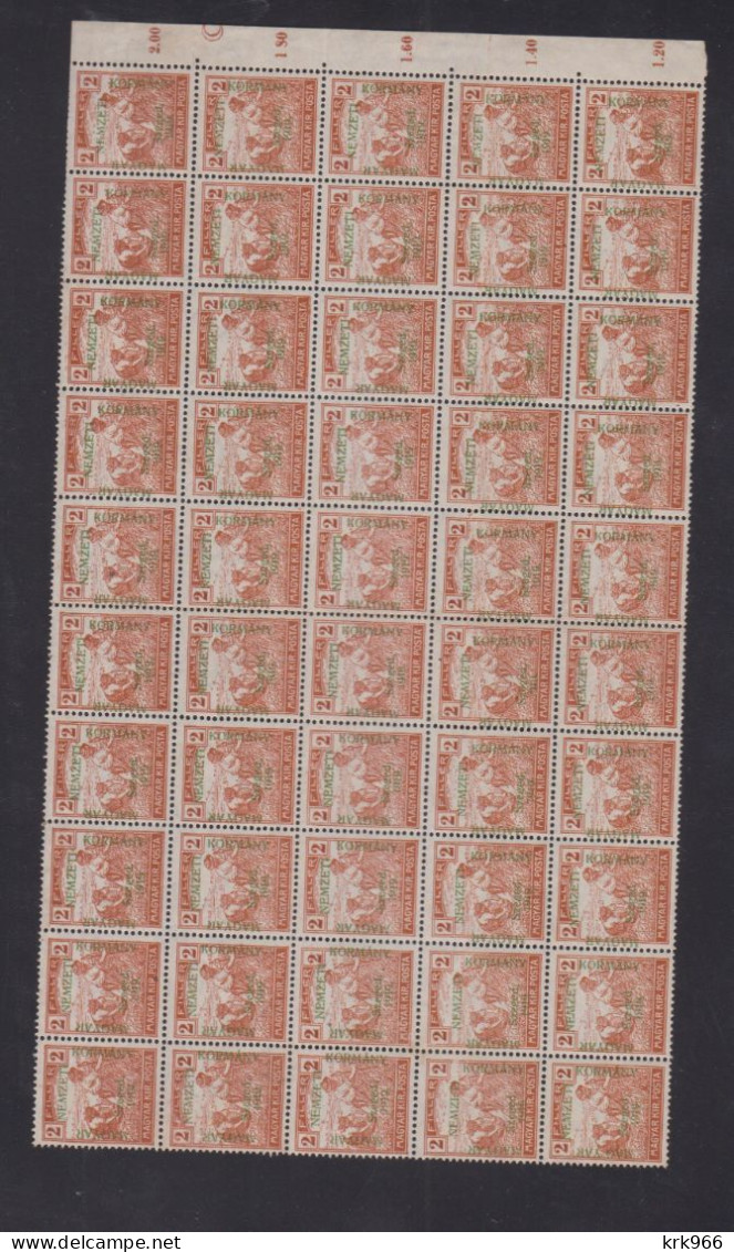 HUNGARY 1919 SZEGED SZEGEDIN Locals Mi 6 Sheet Of 50  MNH - Emissioni Locali