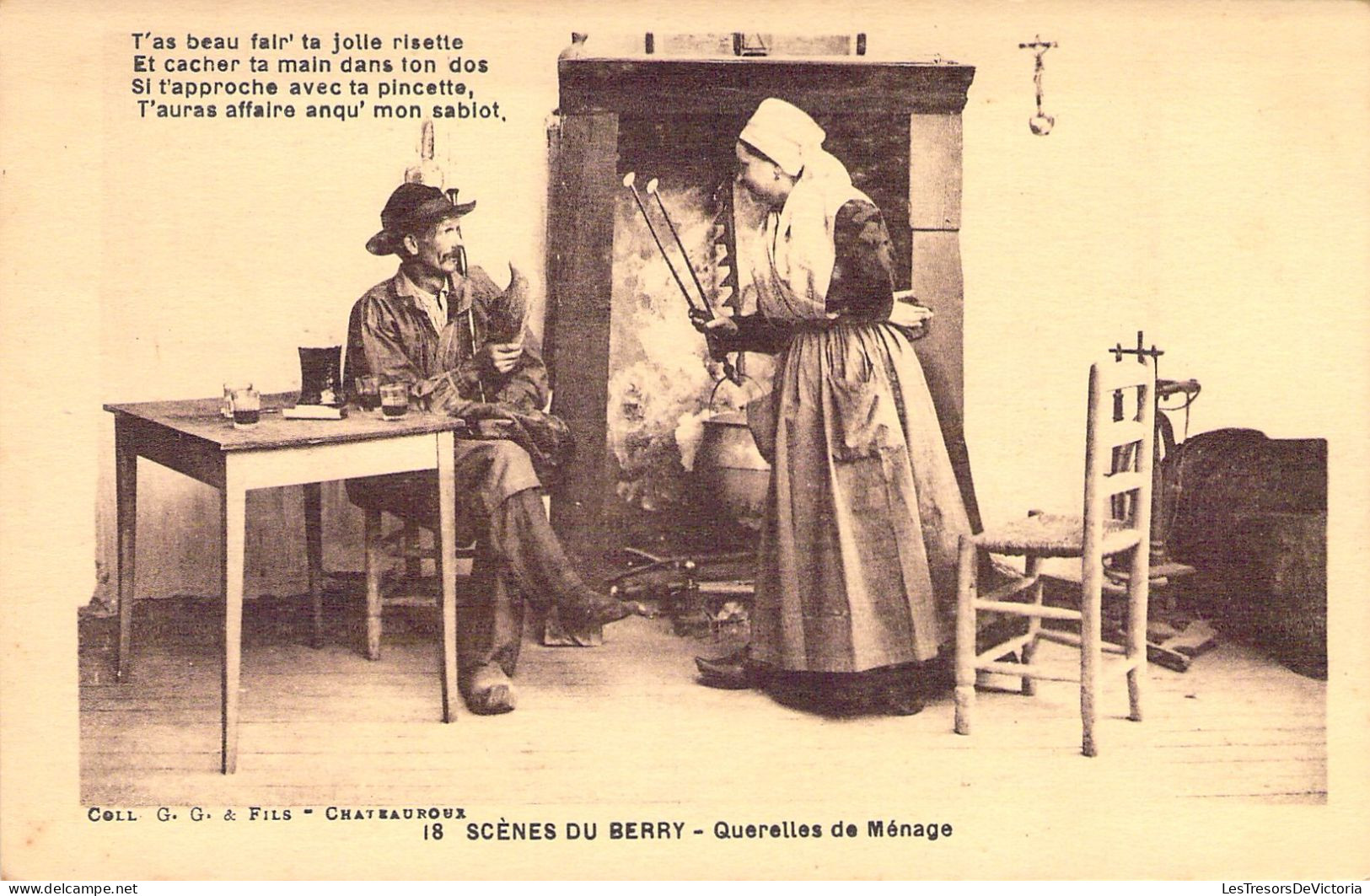 FOLKLORE - Scènes Du Berry - Querelles De Ménage - Carte Postale Ancienne - Trachten