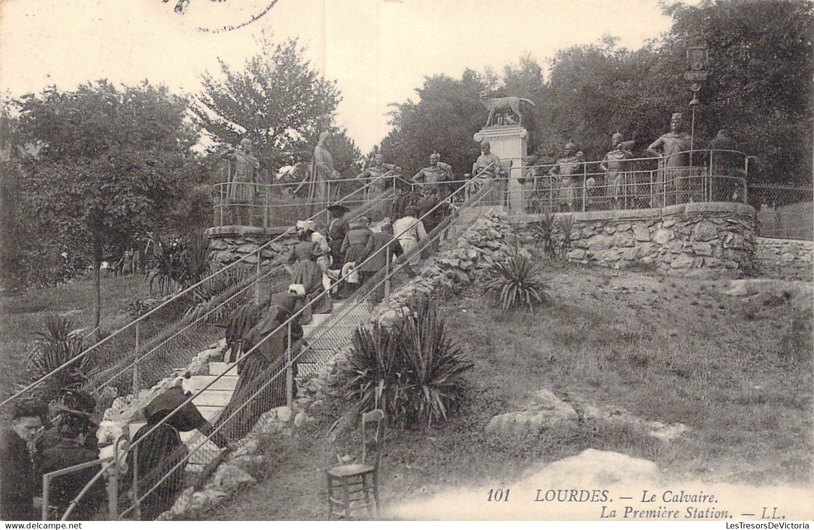 FRANCE - 65 - Lourdes - Le Calvaire - La Première Station - Carte Postale Ancienne - Lourdes