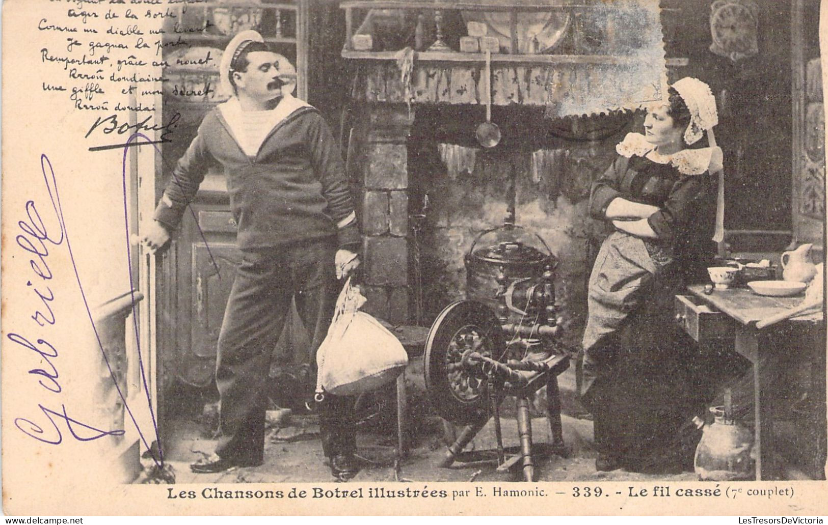 FOLKLORE - Les Chansons De Botrel - Le Fil Cassé - Carte Postale Ancienne - Vestuarios