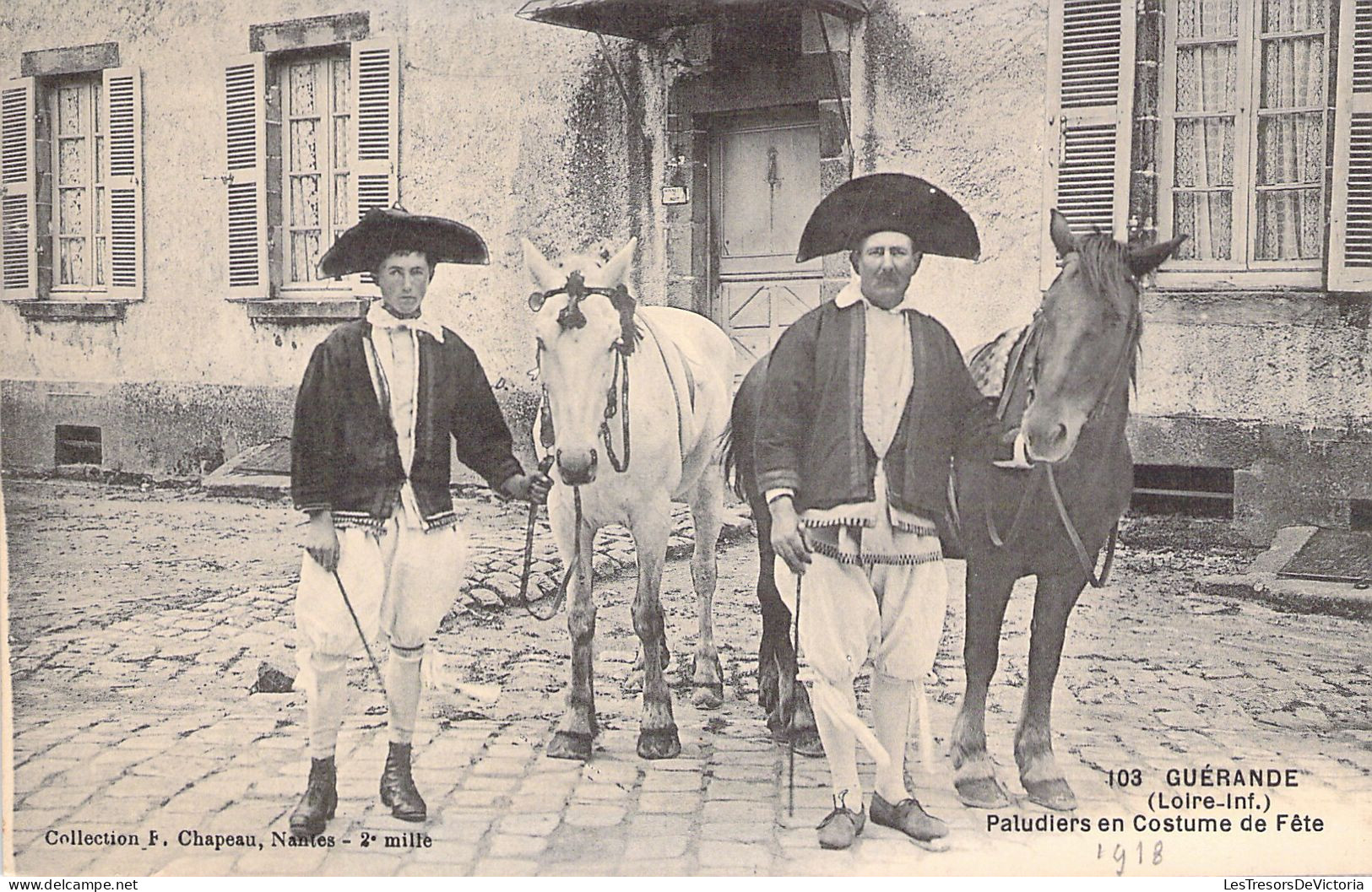 FOLKLORE - Guérande - Paludiers En Costume De Fête - Chevaux - Carte Postale Ancienne - Kostums