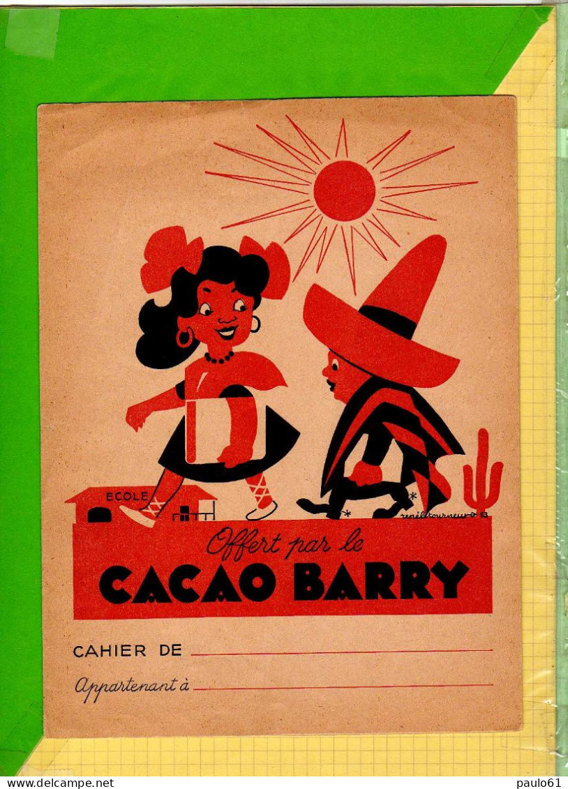 PROTEGE CAHIER : CACAO BARRY Pepito Au Dos L'Amerique  Particularité Cheval Sans La Queue - Protège-cahiers