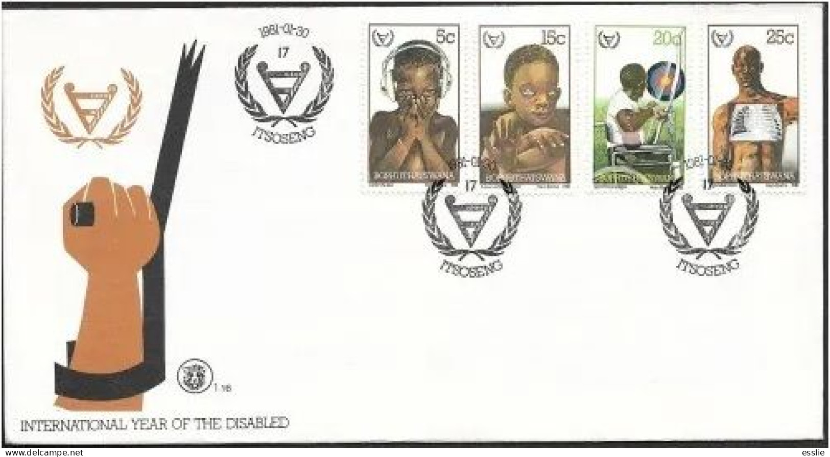 Bophuthatswana - 1981 - International Year Of The Disabled - Complete Set On FDC - Bophuthatswana