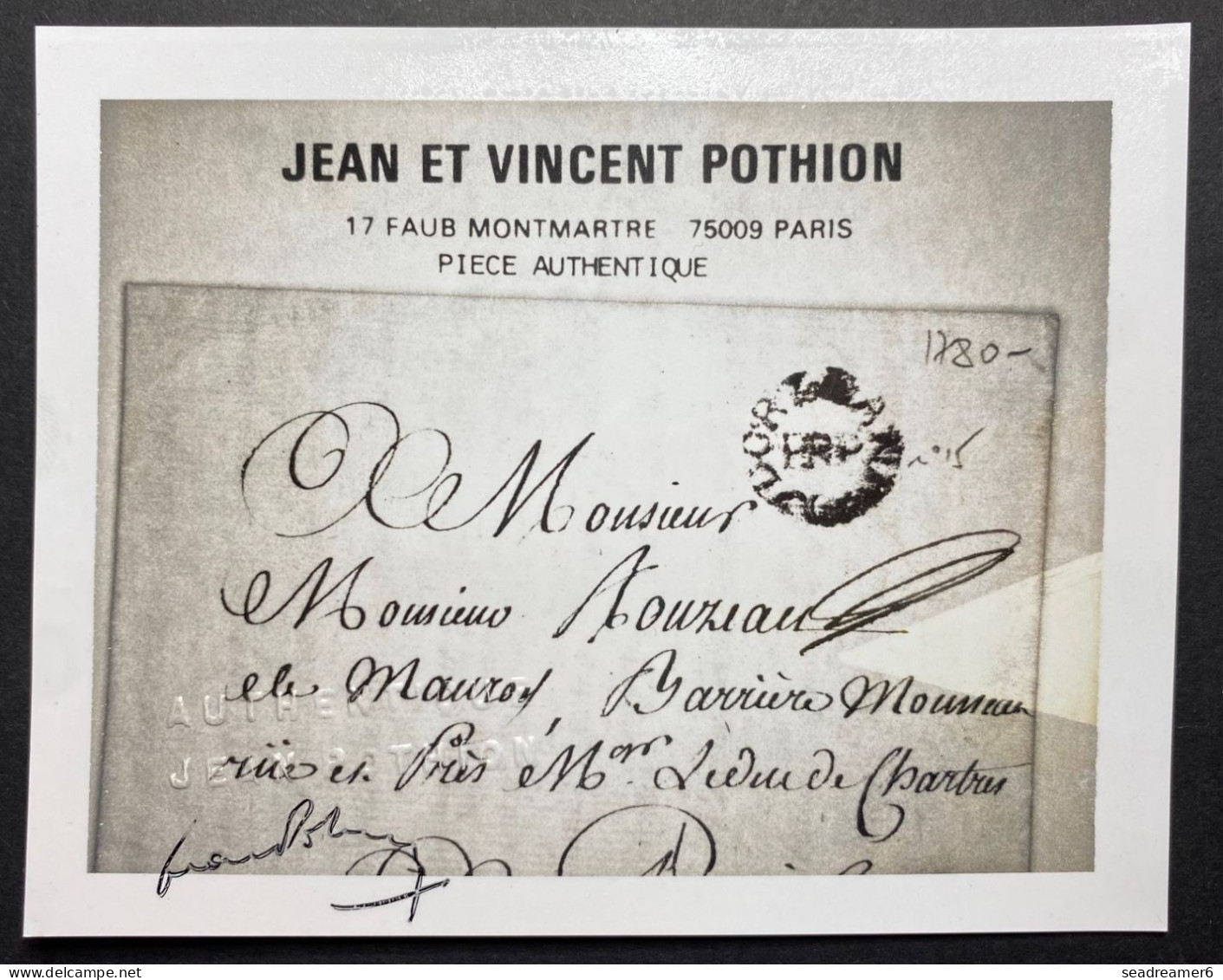 Lettre 1780 En PORT PAYE Marque Ornée " ORLEANS " En Noir (Ln°15-indice 25) Pour PARIS Certificat POTHION - ....-1700: Voorlopers