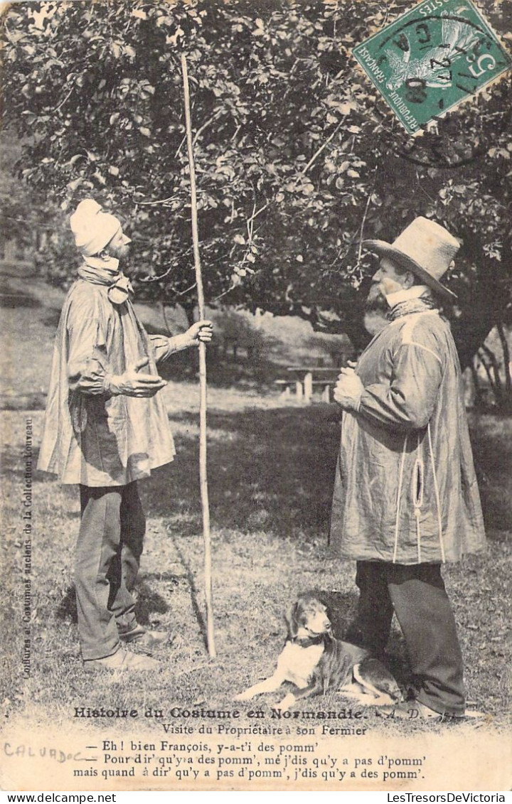 FOLKLORE - Histoire De Costume En Normandie - Carte Postale Ancienne - Costumes