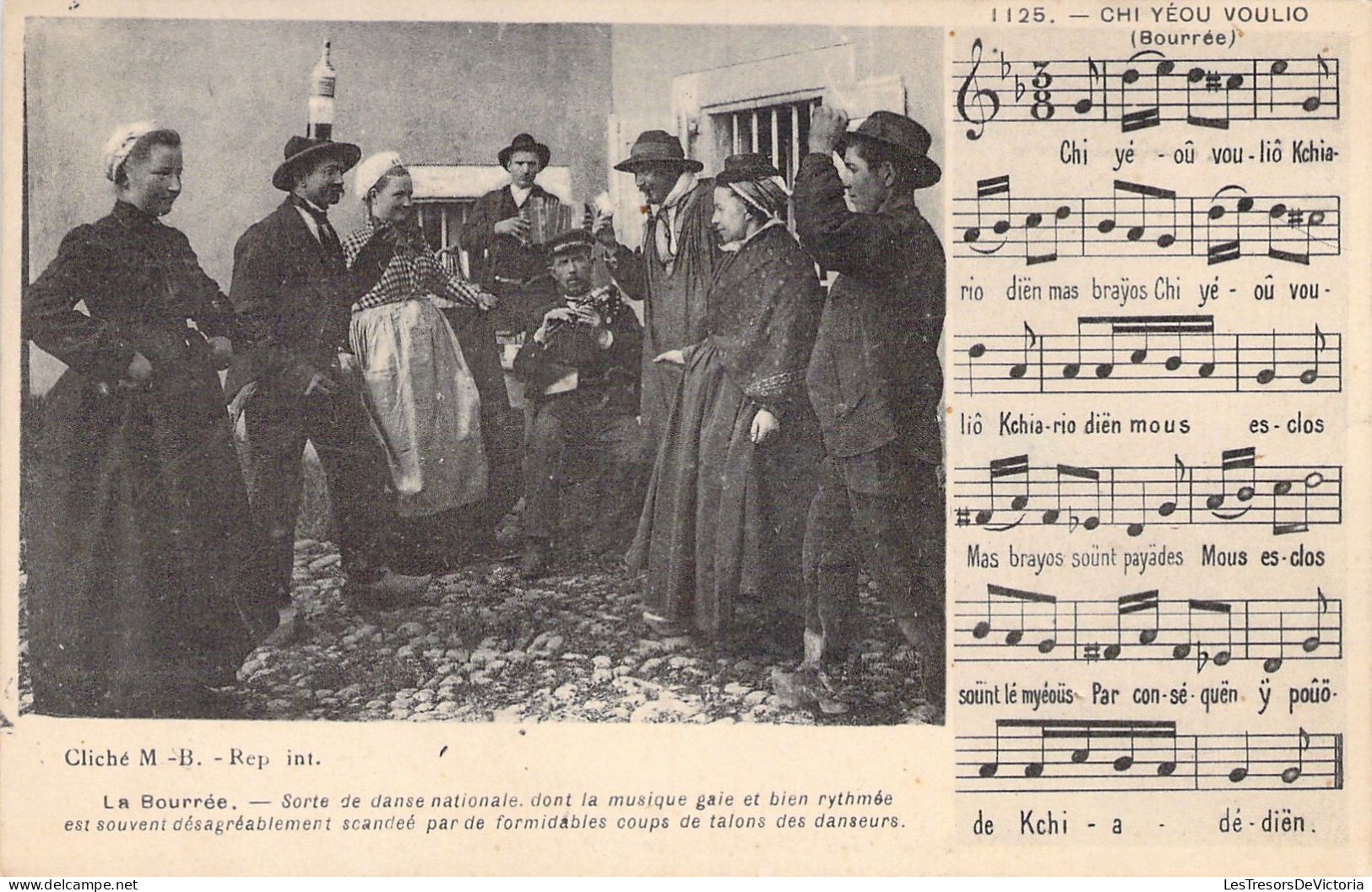 FOLKLORE - CHI YEOU VOULIO - La Bourrée - Carte Postale Ancienne - Music