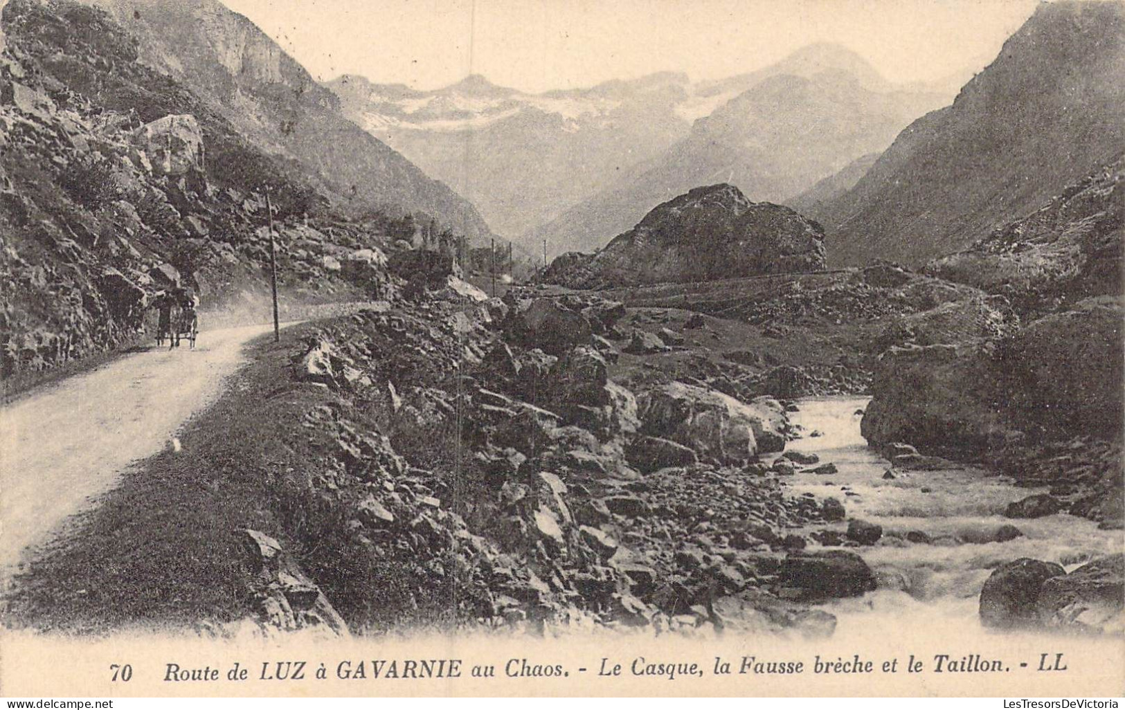 FRANCE - 65 - Route De Luz à Gavarnie Au Chaos - Le Casque, La Fausse Brèche Et Le Taillon - Carte Postale Ancienne - Gavarnie