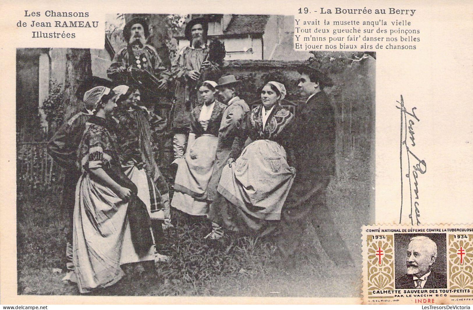 FOLKLORE - Les Chansons De Jean Rameau - La Bourrée Au Berry - Carte Postale Ancienne - Musica