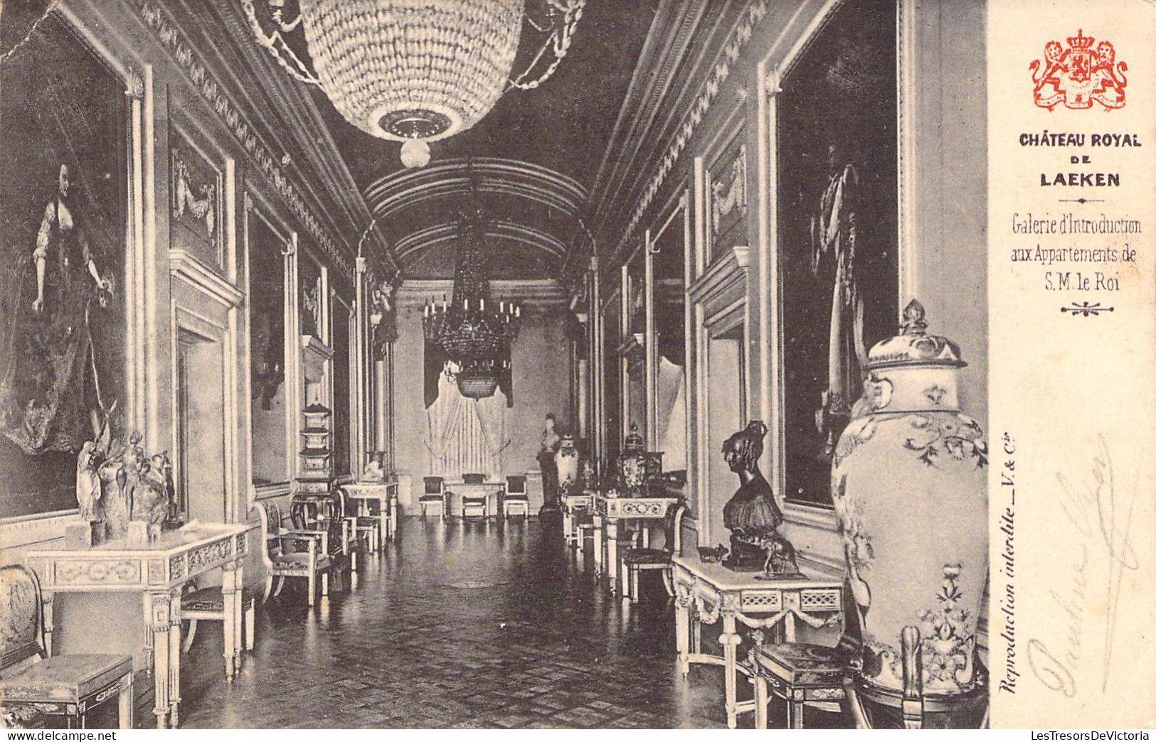 BELGIQUE - LAEKEN - Château Royal - Galerie D'introduction Aux Appartements De S M Le Roi - Carte Postale Ancienne - Laeken